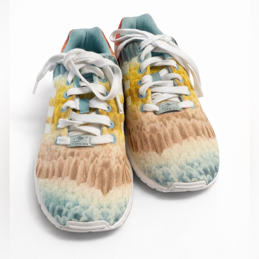 ADIDAS ZX FLUX TORSION SNEAKERS-MULTICOLOR PRISM GRADIENT/WOMENS SZ:9